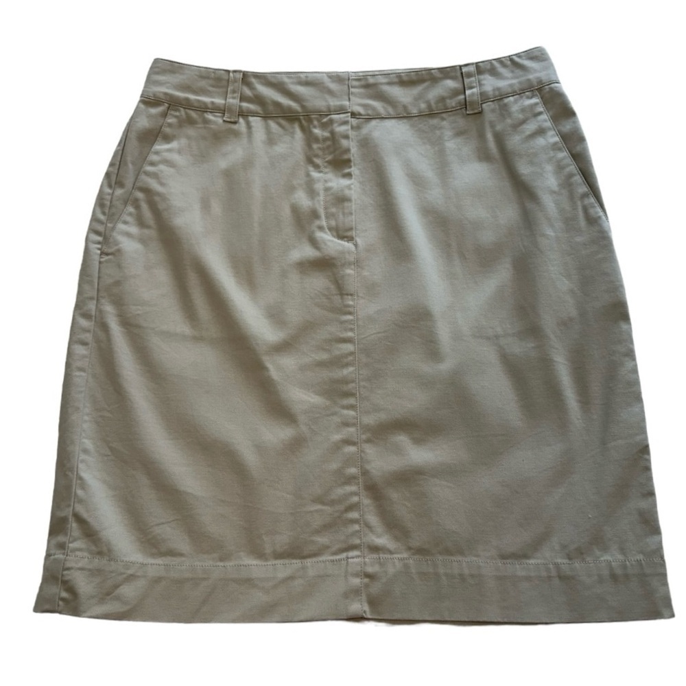 346 Brooks Brothers Flat Front Pencil Skirt High Rise Stretch Pockets Size 8